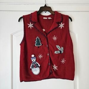 Northcrest Red Festive Knit Vest